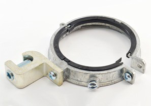 SGB-38940 Bridgeport Mighty-Rite Insulated Patented Split Grounding Bushing, 3-1/2 in Trade, 6 AWG Wire Min, 250 kcmil Wire Max, 4.5 in ID x 3.37 in OD Dia, Zinc Alloy