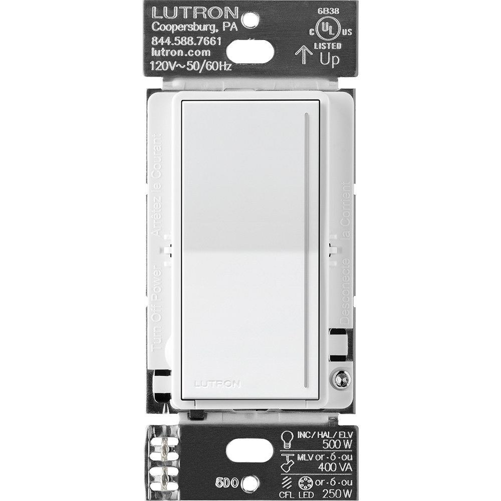 RRST-PRO-N-WH Sunnata RF PRO LED+ Touch Dimmer for RA3 Systems, Phase Selectable, LED/ ELV/ MLV, Neutral Required, 120V, White