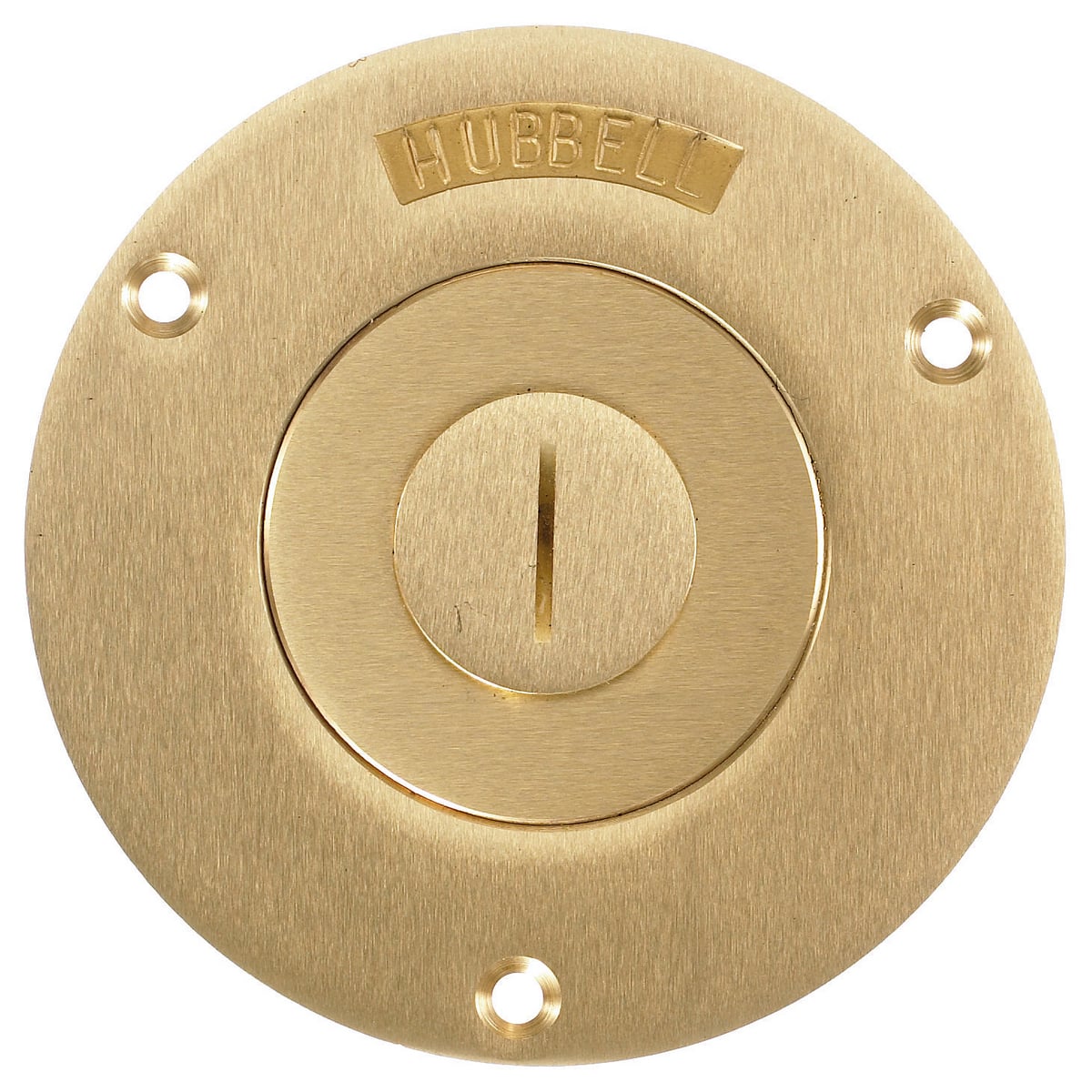 S2525 Machined Standard Floor Box Cover, 3.87 in Dia, Brass
