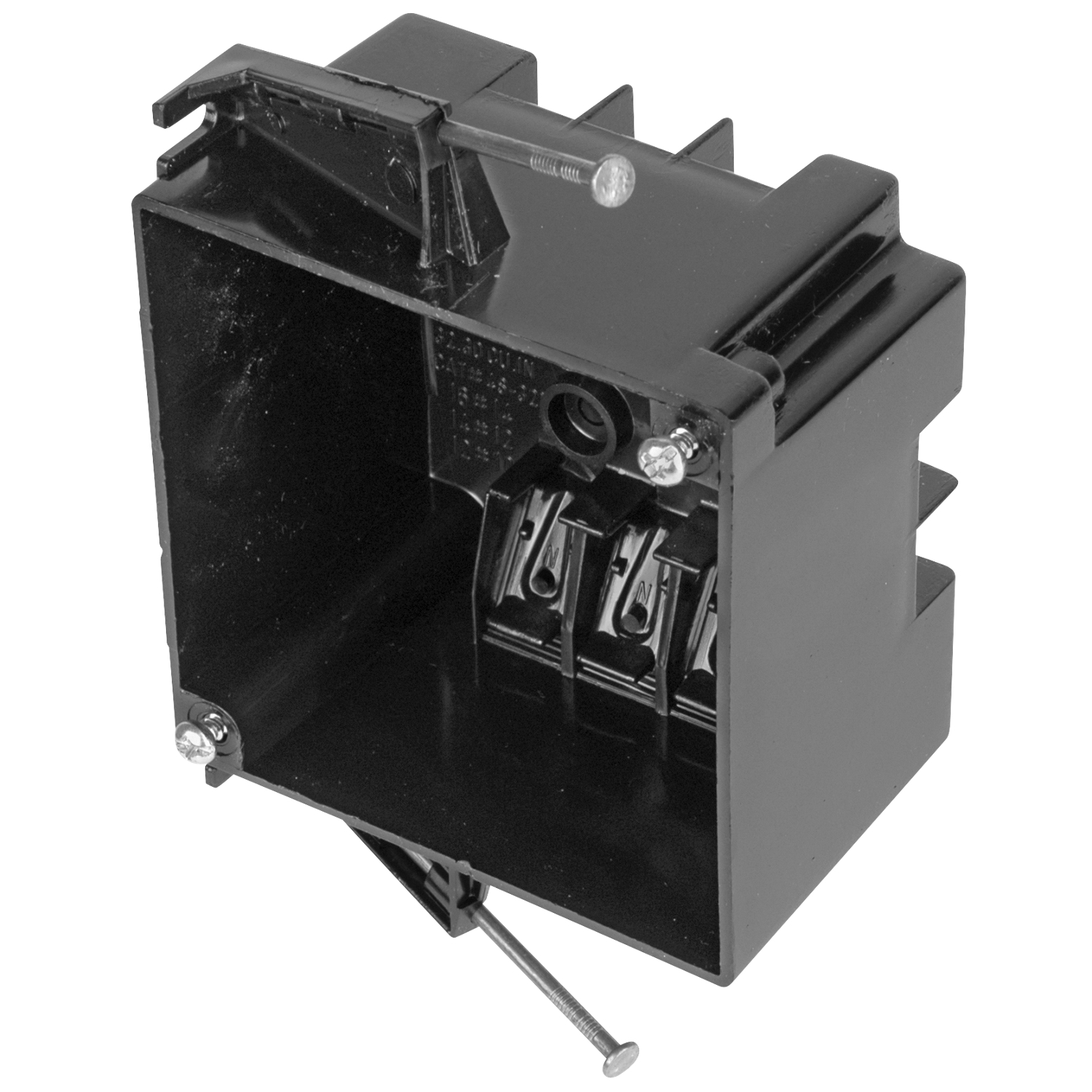 4S-32-N Carlon New Work Non-Metallic Outlet Box With Cable Clamp, Polycarbonate, 32 cu-in Capacity, 2 Gangs, 4 in L x 4 in W x 3-3/16 in D