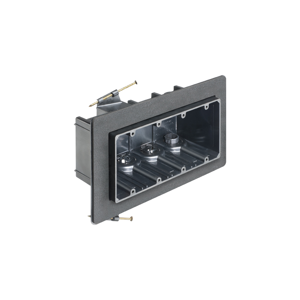 FN104F One-Box Non-Conductive Versatile Vapor Box, Plastic, 85.3 cu-in Capacity, 4 Gangs, 7.664 in H x 9.936 in W x 2.982 in D