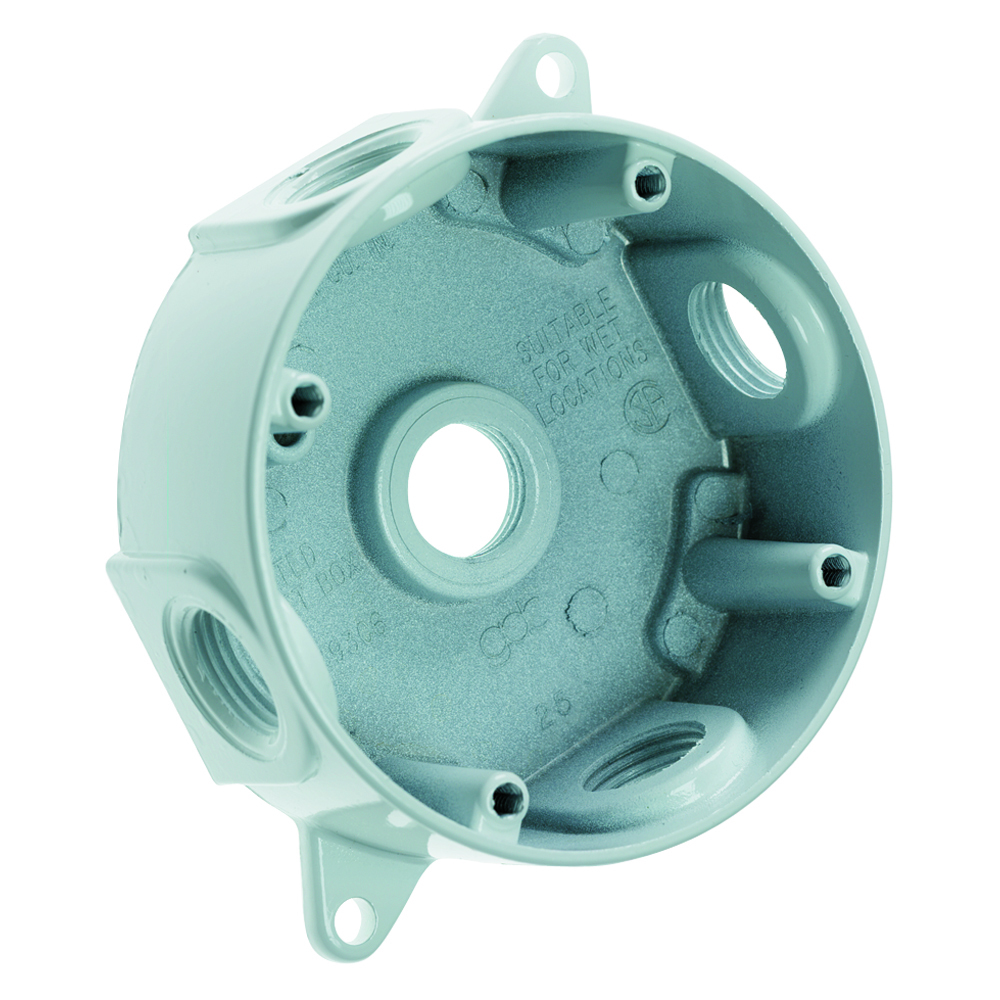 WPRB25W Weatherproof Round Die-Cast Aluminum Box, White