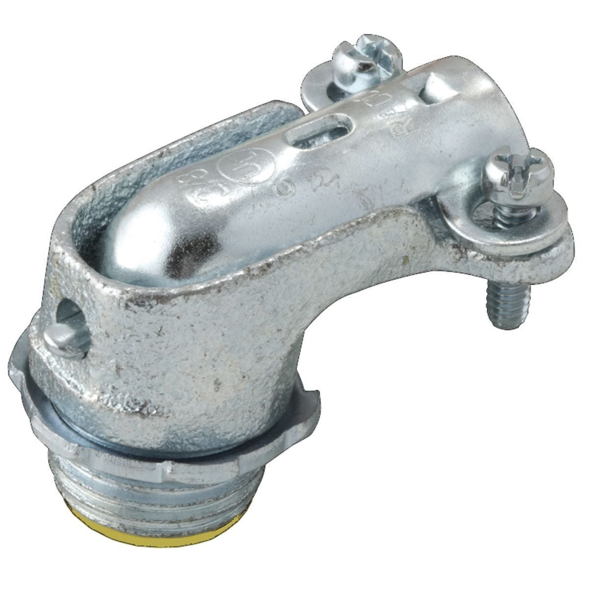 3206 Insulated Squeeze Conduit Connector, 1-1/2 in Trade, 1.61 in Cable Openings, Malleable Iron, Electro-Plated Zinc