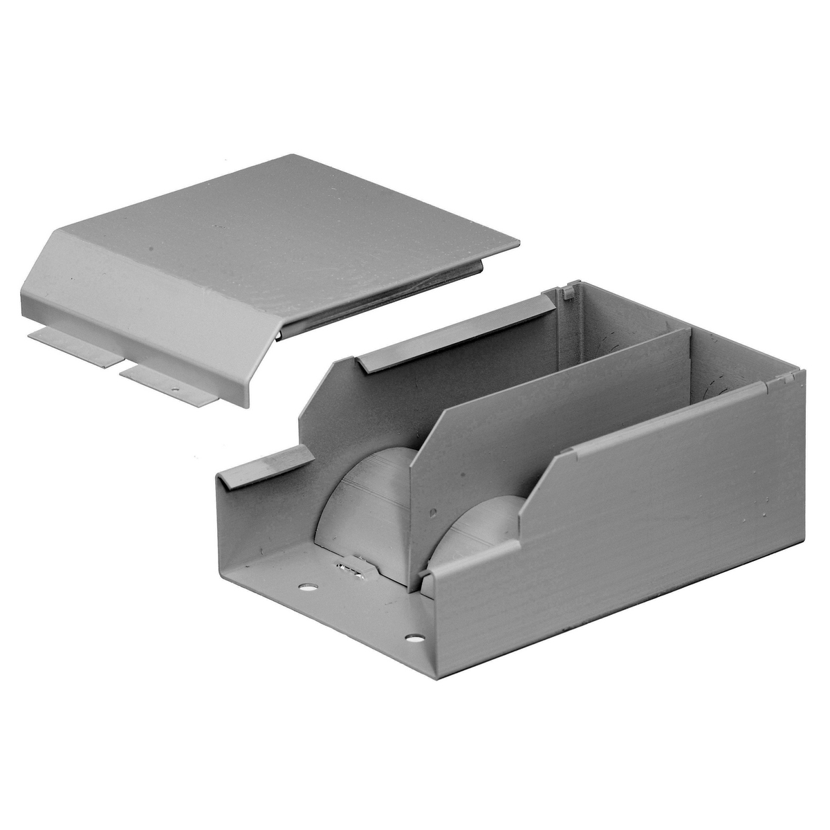 HBL4710DFOGY HBL4750 Divided Standard Entrance Fitting, For Use With HBL4750 Series Metal Raceway, Rolled Steel, Gray