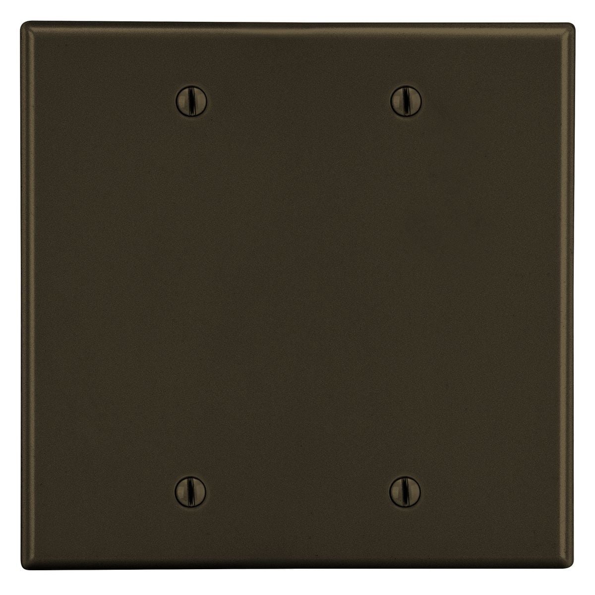 P23 Non-Metallic Standard Blank Wall Plate, 2 Gangs, 4.69 in W x 4.63 in H, Polycarbonate Thermoplastic, Brown