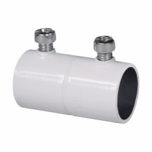 464WHITE Setscrew Conduit Coupling, 1-1/2 in, For Use With EMT Conduit, Steel, Painted