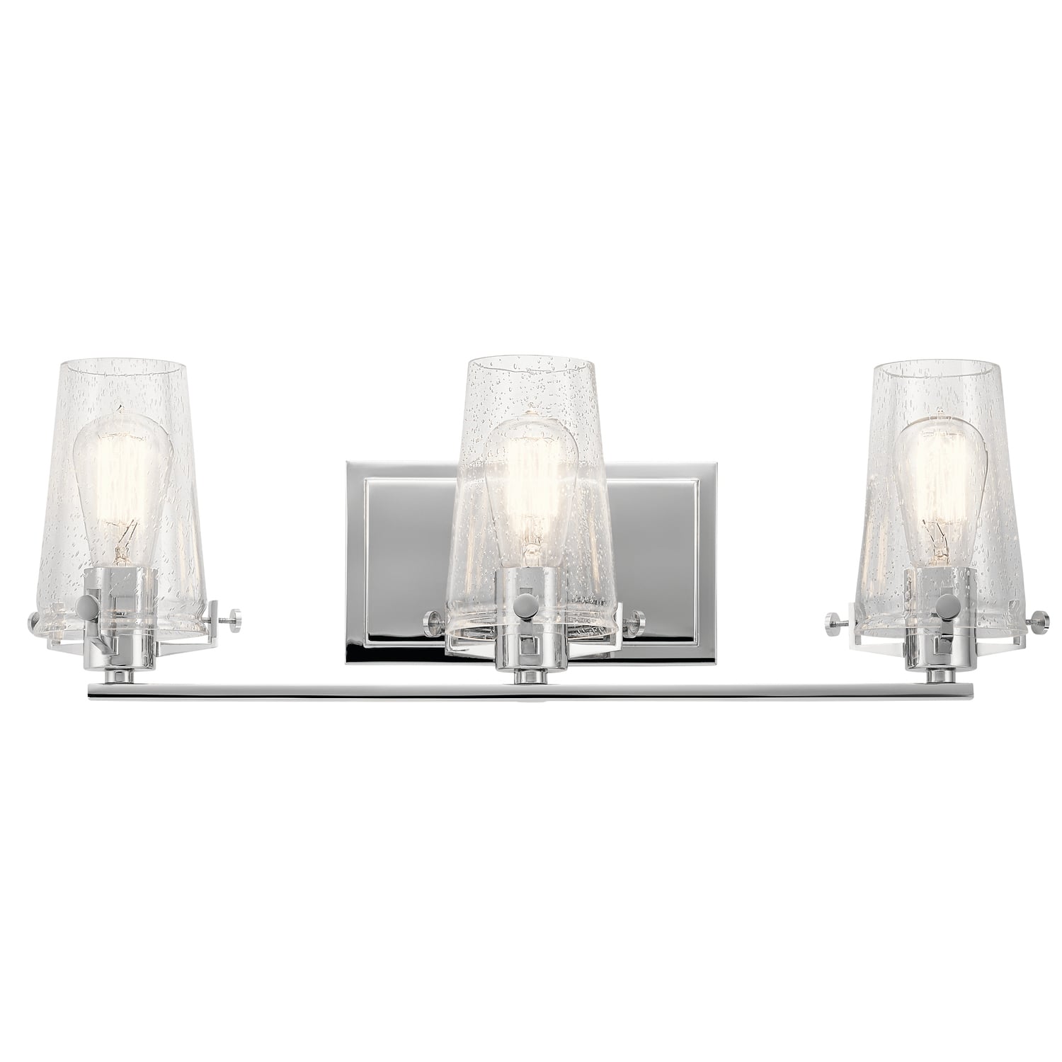 This Alton 3 light bath light in Chrome combines industrial-era detailing and soft modern style. While itfts in;nuts & boltin; hardware accents create a look that works in both traditional or modern baths.