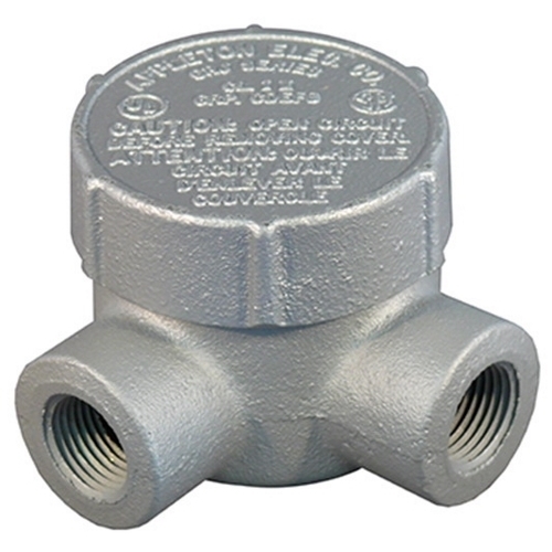Type L Conduit Body with Cover, 1/2 inch, Malleable Iron, Zinc Electroplated