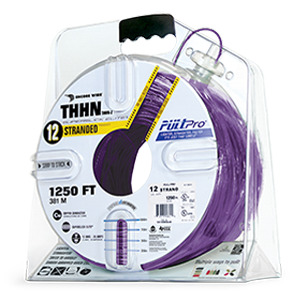 106100810455 PullPro Copper THHN Wire, 12 AWG, Stranded, Purple, 1250 ft