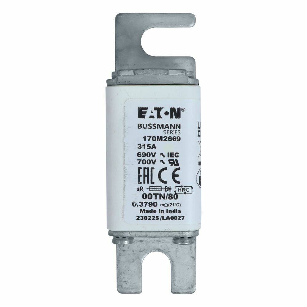 170M2669 Semi-Conductor High Speed Fuse, 315 A, 690 V, 200 kA Interrupt, Class: aR, Square Body