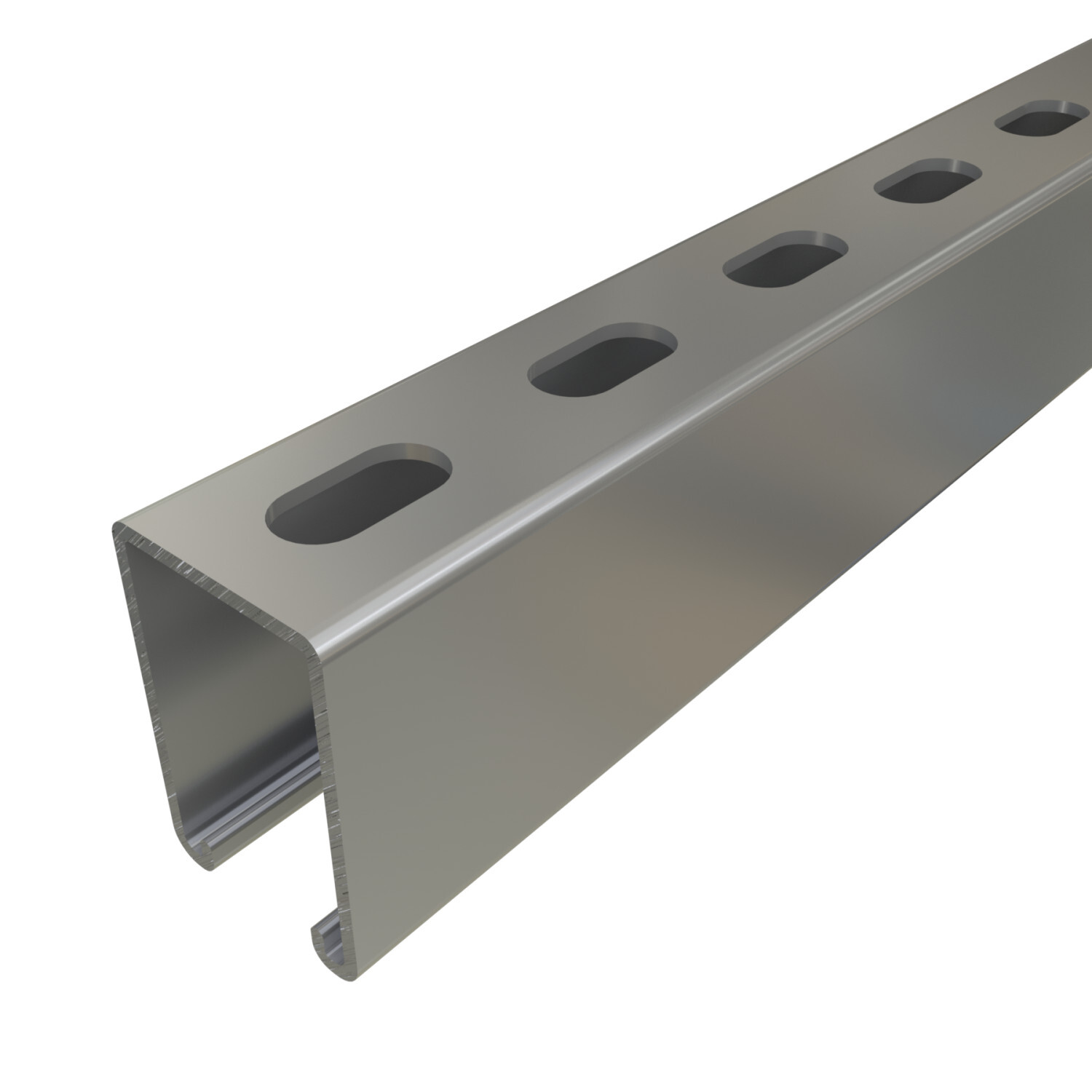 P5500T-10PG P5500T T-Slotted Strut Channel, 10 ft L 1-5/8 in W 2-7/16 in D 12 ga THK, Low Carbon Steel, Pre-Galvanized, Domestic
