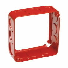 TP428RED TP Series Drawn Extension Ring, Steel, 21 cu-in Capacity, (12) Knockouts, 4 in H x 4 in W x 1-1/2 in D