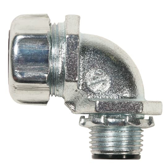 5353-HT T&B High Temperature Insulated Conduit Connector, 3/4 in Trade, 90 deg, Malleable Iron, Clear Chromate Coated/Zinc Plated