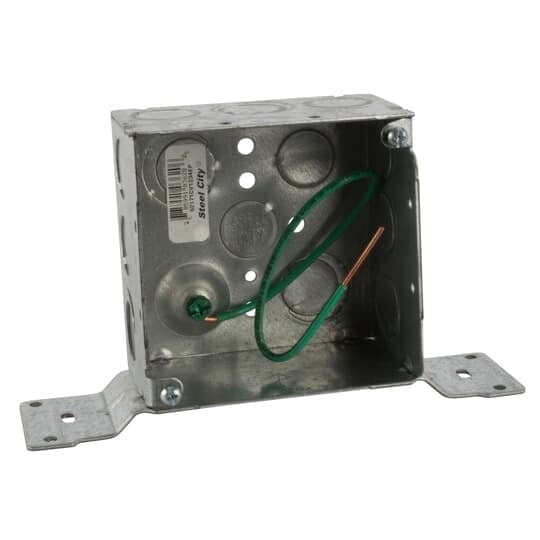 52171CV1234EP eFab Outlet Box, Steel, 30.3 cu-in Capacity, (1) Outlets, (11) Knockouts, 4 in H x 4 in W x 2-1/8 in D