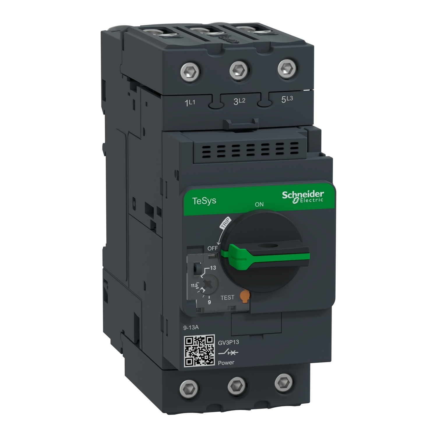GV3P13 TeSys Circuit Breaker Thermal Magnetic Manual Starter, 3 Poles, IP20 Enclosure