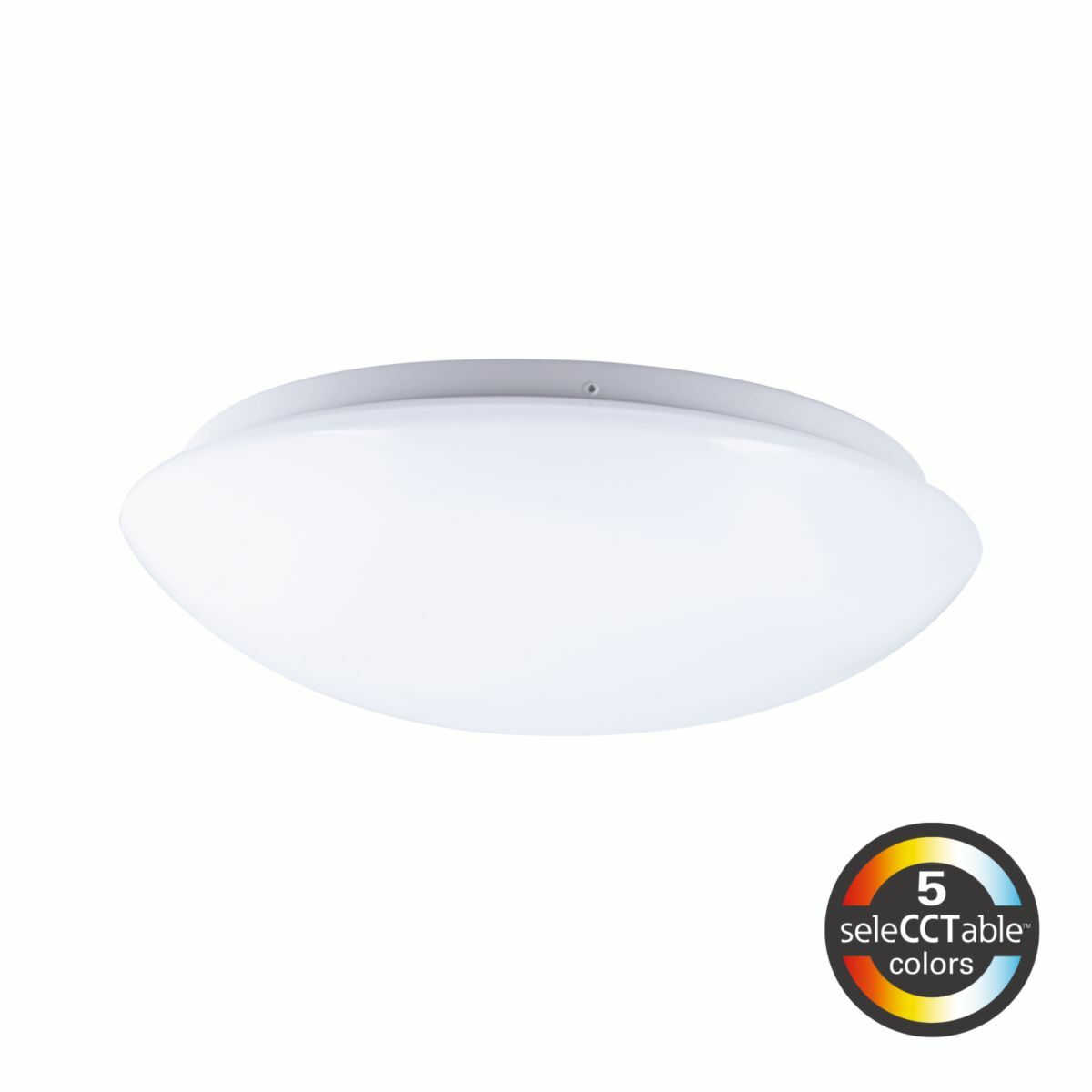 FM119S1EWHR Halo FM Dimmable Low Profile Round Flushmount, 18 W Fixture, 120 V, White Housing