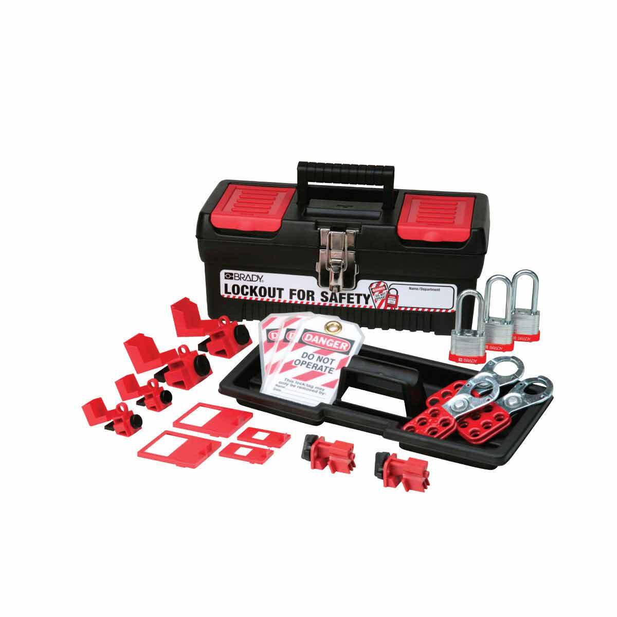 105965 Personal Portable Breaker Toolbox Lockout Kit, Filled, 17 Pieces, 7.1 in H x 14 in W x 5-1/2 in D, Language: English