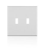 Cheetah 2-Gang Midsize Toggle Switch Wallplate, Ivory