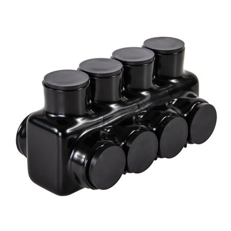 IPLD600-4 Polaris IPLD Double Sided Entry Insulated Multi-Tap Connector, 6 AWG to 600 kcmil Aluminum/Copper Conductor, Plastisol