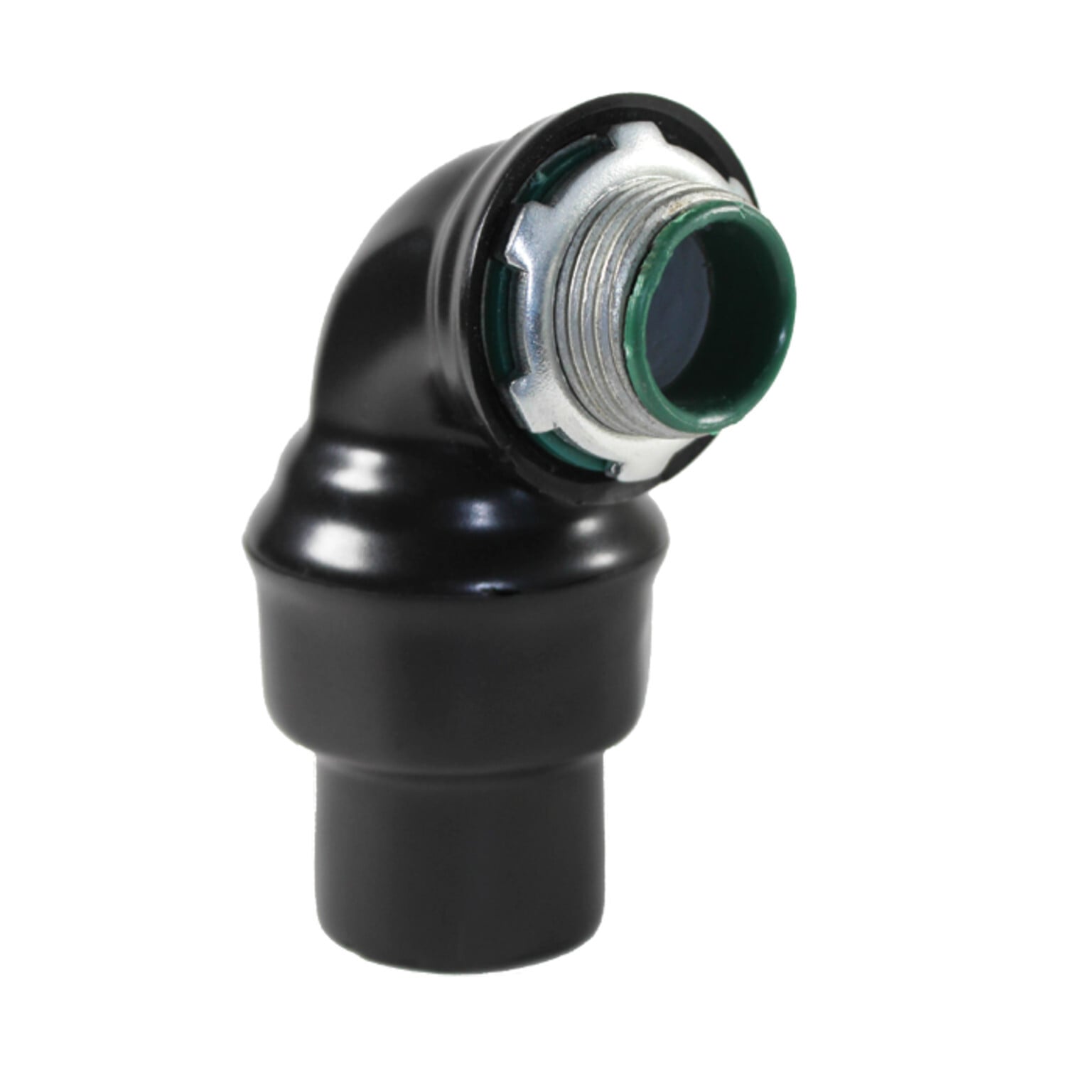 PV4000LT40090 Liquid Tight Conduit Connector, 4 in Trade, 90 deg, Steel, Galvanized/PVC Coated