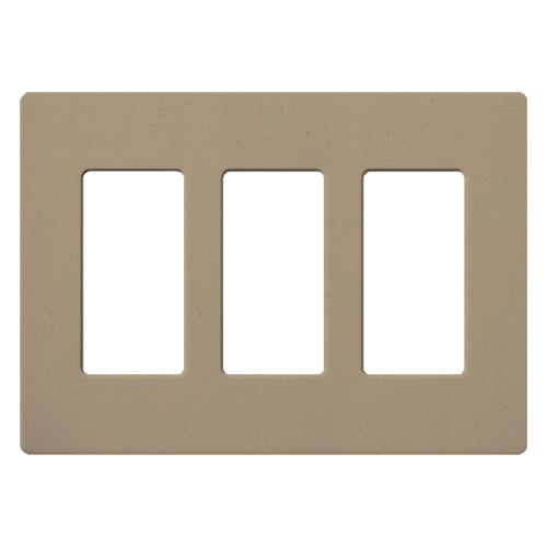 SC-3-MS Diva Satin Colors Designer Style Screwless Standard Wall Plate, 3 Gangs, 6.56 in W x 4.69 in H, Plastic, Mochastone