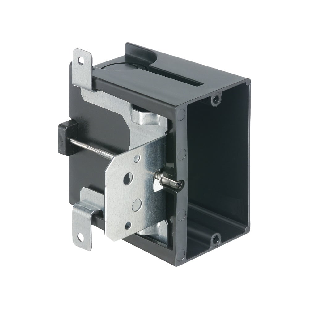 FA101 Adjustable Outlet Box With Knockout, Plastic, 21 cu-in Capacity, 1 Gang, 1 Outlet, 3.875 in W x 3.811 in D x 4.8 in H