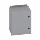 Eaton B-Line series JIC panel enclosure, 10" height, 6" length, 10" width, NEMA 4, Hinged cover, 4QT enclosure, Small single door, External mounting feet, Carbon steel, Seamless poured in-place gasket