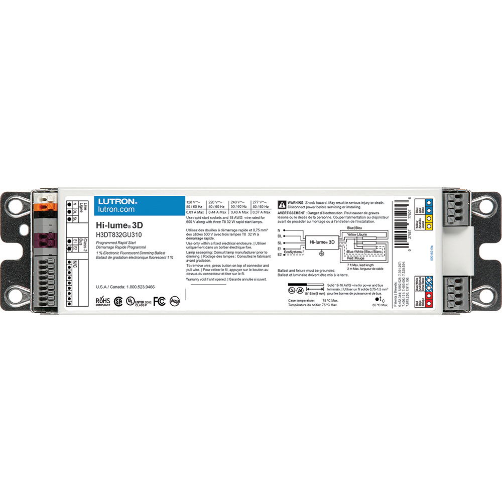 H3DT832GU310 3D architectural electronic dimming ballasts, 120/240/277 VAC