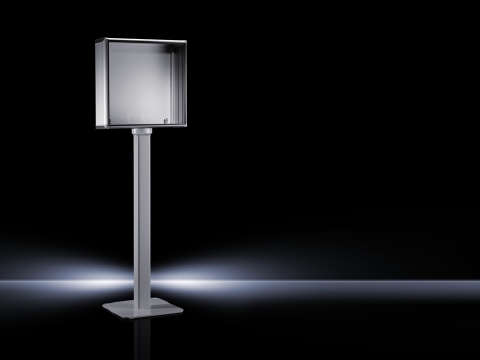 6112500 Open/Pillar Small Stand System Pedestal, 46 in H x 3.9 in W x 2.4 in D, For Use With Stand System, Steel, Pale Gray