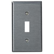 84001-40 Standard Size Traditional Wall Plate, 1 Gangs, 2-3/4 in W x 4-1/2 in H, 302 Stainless Steel