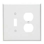 88105 Oversized Combination Wall Plate, 2 Gangs, 5.31 in W x 5.25 in H, Thermoset, White