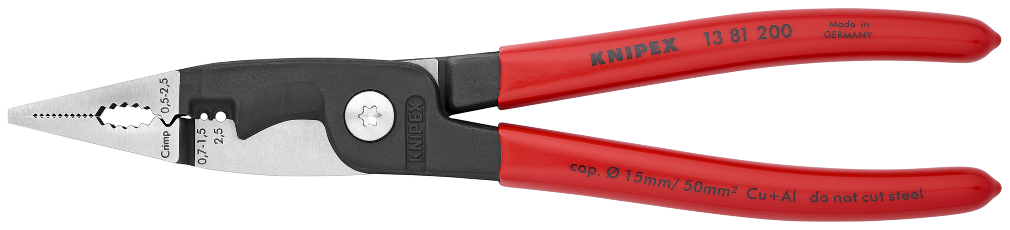 6-in-1 Electrical Installation Pliers-Metric Wire, 8 in., Non-Slip Plastic