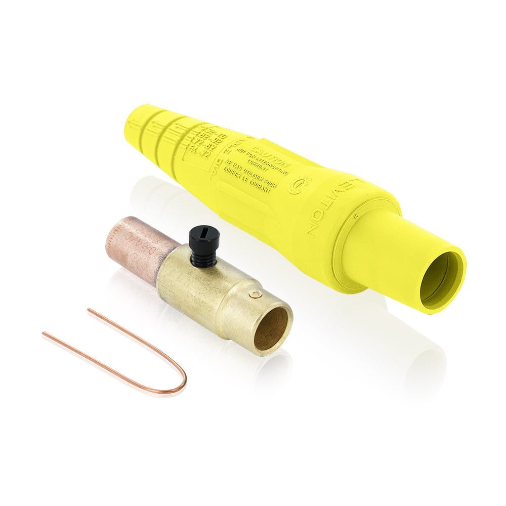 16D37-UY 16 Series 1-Pole Cam Type Taper Nose Detachable Female Plug, 12 to 24 V AC/DC, 400 A, 3/0 to 4/0 AWG Wire, Crimped Connection, NEMA 3R NEMA Rating