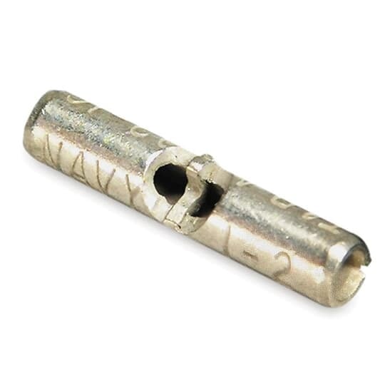 BB2 Sta-Kon Non-Insulated Butt Splice Connector, 16 to 14 AWG Conductor, 0.62 in L, Copper, Metallic