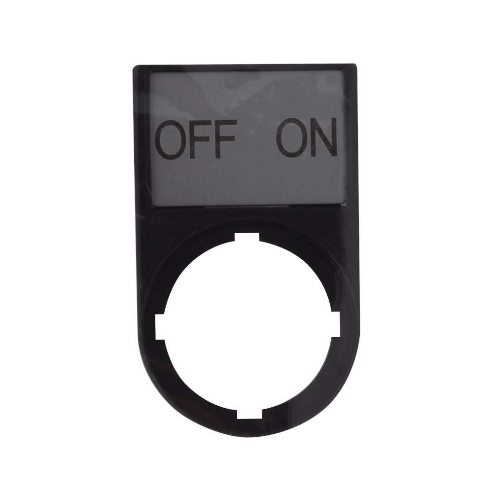M22S-ST-GB10 M22 Complete Legend Plate With Insert, 1.18 in W, Round Plate, Black/Silver Field