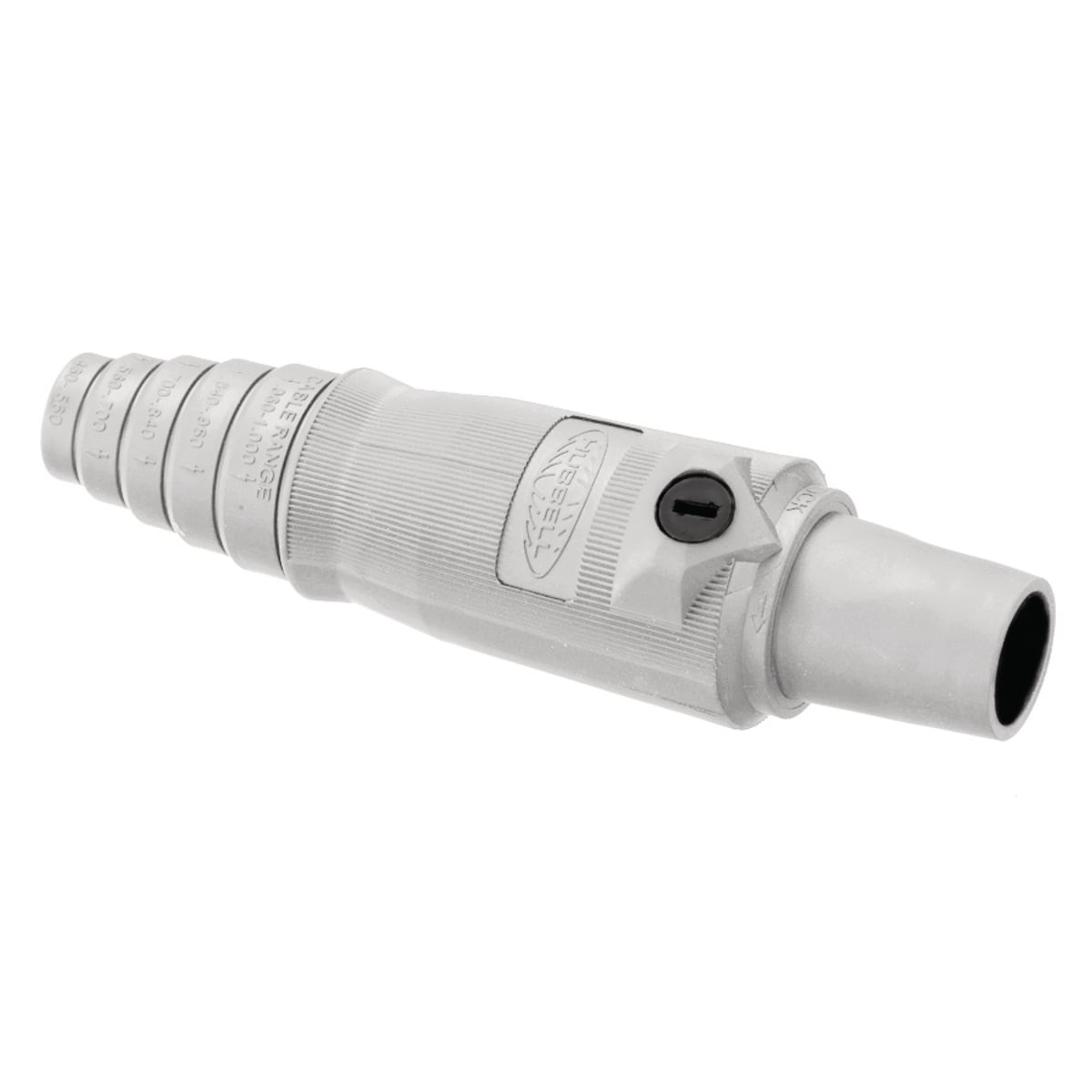 HBL400FW 1-Pole Female Heavy Duty Taper Nose Standard SC/PPC Type Plug, 600 V AC/250 V DC, 400 A, 2/0 to 4/0 AWG Wire, Pressure Screw Terminal Connection, 3R/4X/12K NEMA Rating