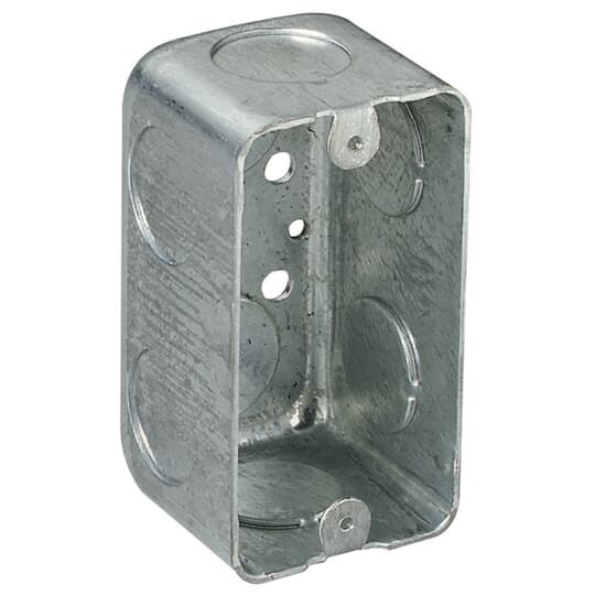 58371-3/4 Steel City Drawn Style Utility Box, Steel, 14.5 cu-in, 1 Gang, 1 Outlet, 8 Knockouts