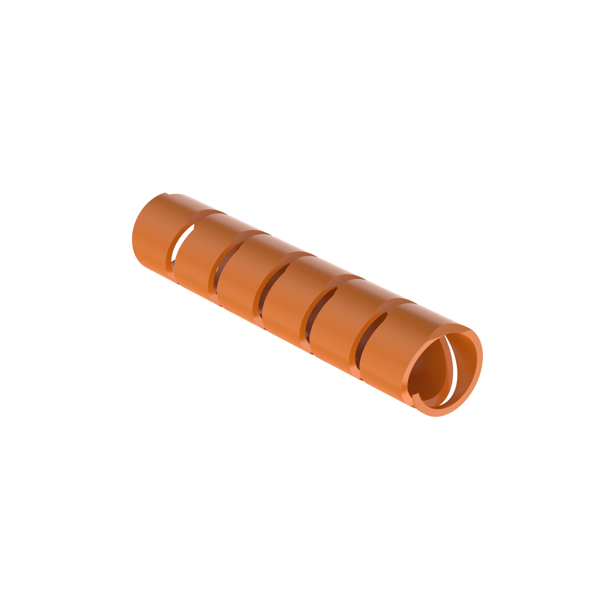T25F-C3Y Reusable Reverse Cut Spiral Wrap, 1/4 in OD Dia x 100 ft L x 0.045 in THK, Polyethylene, Orange