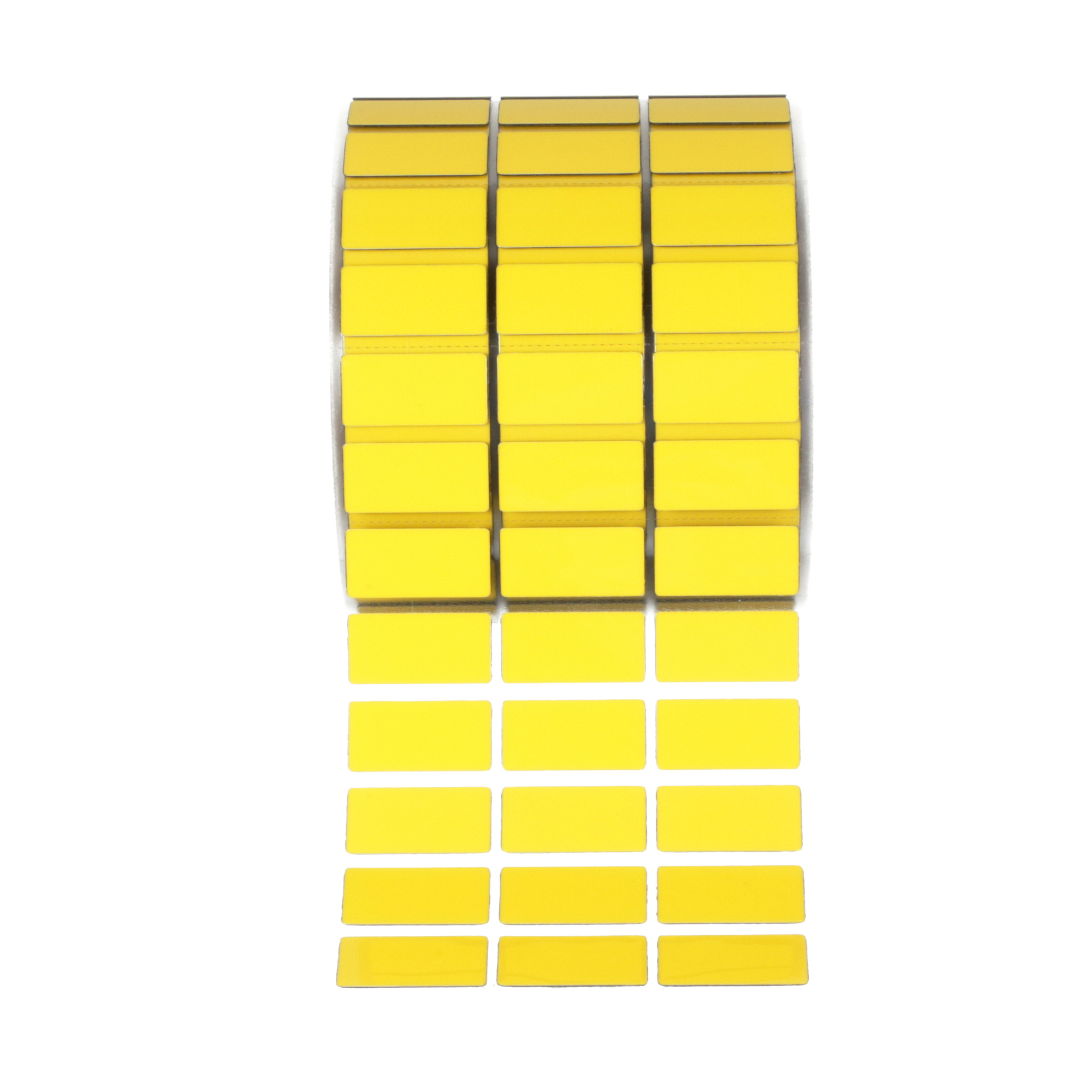 C100X050A8T Pan-Code Raised Panel Component Label, 1/2 in L x 1 in W, Yellow, GMH3-A Polyester Film