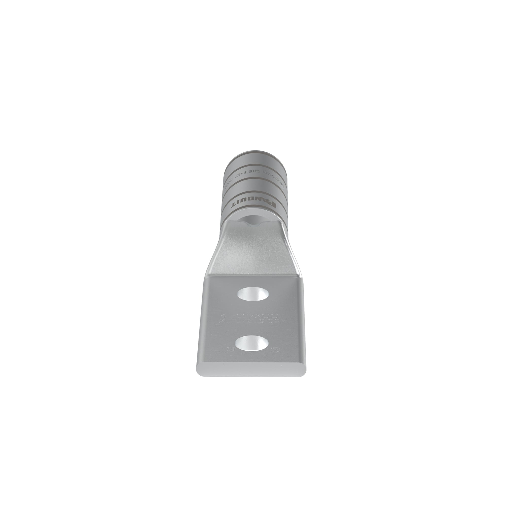 LCCX450-12-6 Pan-Lug 2-Hole Compression Lug Connector With Inspection Window, 450 kcmil, 444.4 kcmil Flexible Copper Conductor, Die Code: P87, 1/2 in Stud, Tin Plated Copper