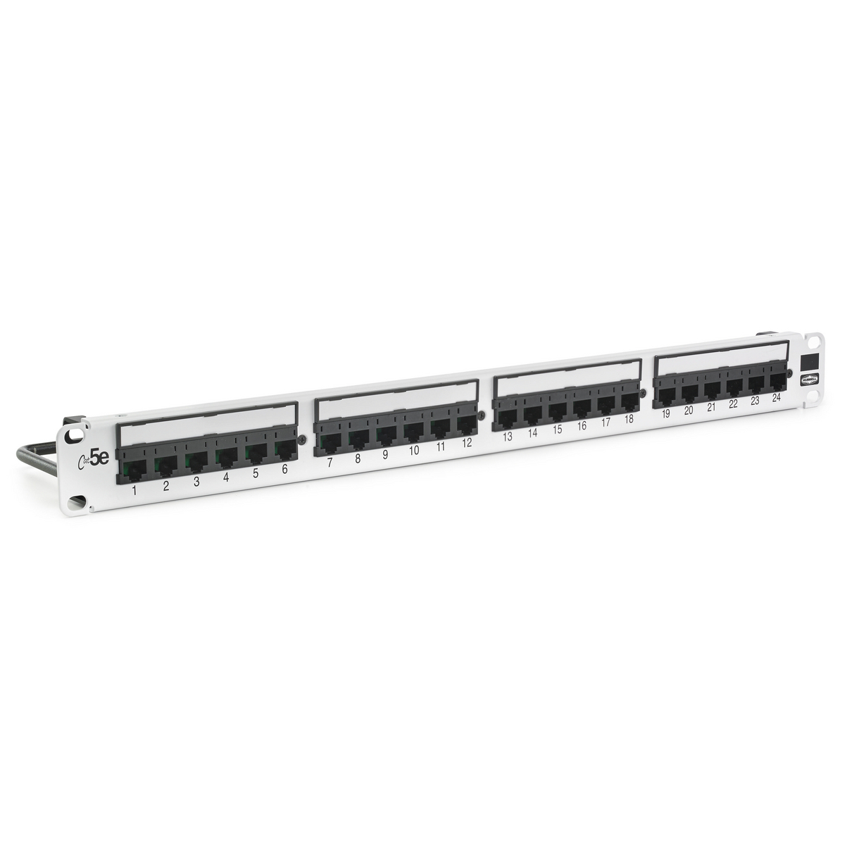 HP5E24W 1U Flat Standard Universal Wiring A/B Patch Panel, 24 Ports, Cat 5e, Steel