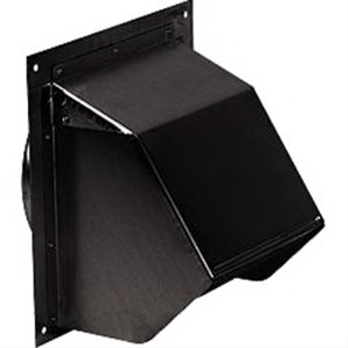Broan-NuTone Wall Cap, Steel, Black, 6" Round Duct