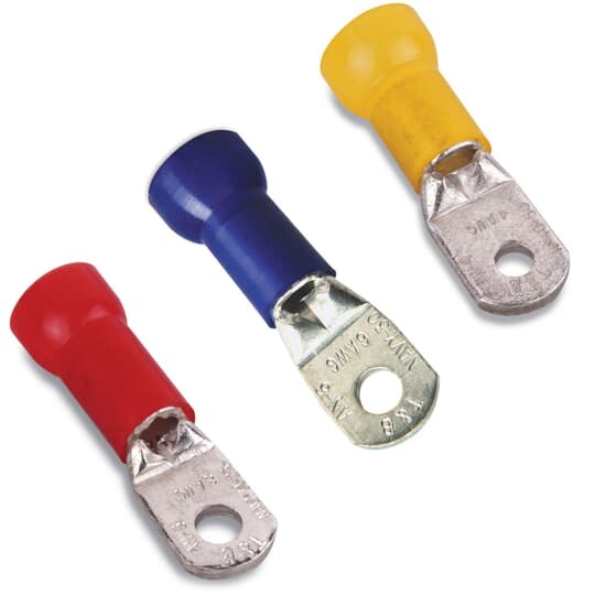 RK727 Sta-Kon RK Series Large Ring Terminal, 3/0 AWG Conductor, 2.6 in L, Brazed Seam Barrel, Electrolytic Copper, Yellow