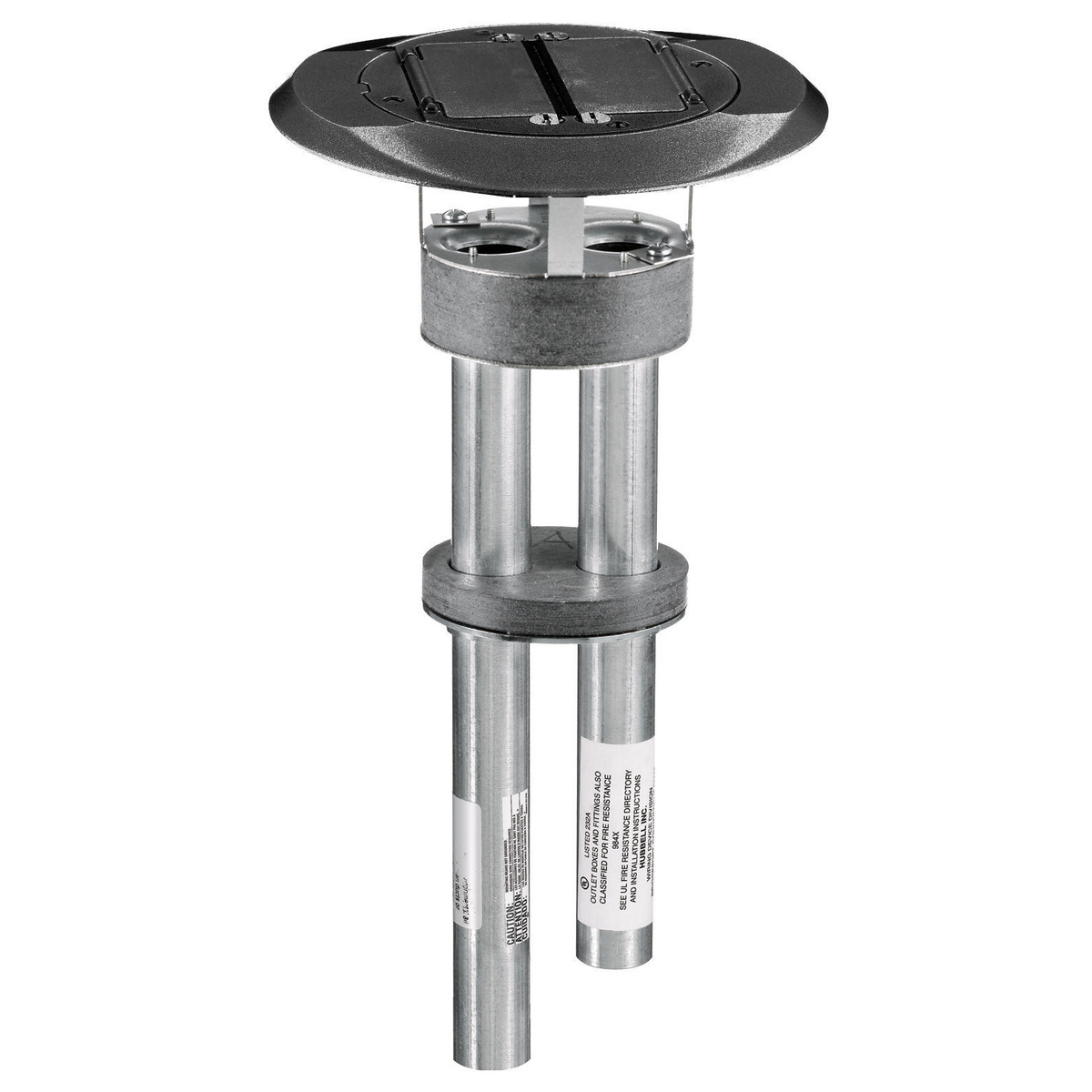 S1PTBL 1-Piece Light Duty Standard Poke-Through Unit, 4 in Hole, 2 Gangs, Composite
