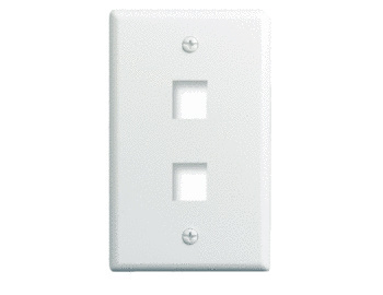 WP3402WH Classic Keystone Wallplate, 1 Gangs, 2 Ports, Insert Module, Fastened Mount, Plastic