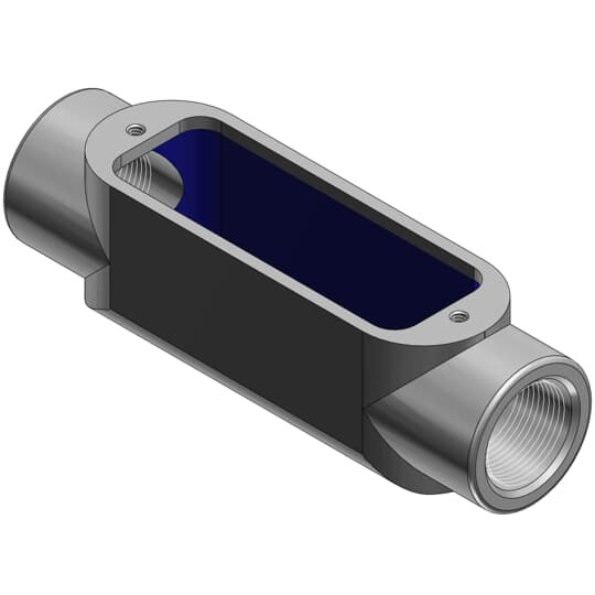 C68 T&B BlueKote Type-C Conduit Body, 2 in Hub, Form 8 Form, 88 cu-in Capacity, Malleable Iron, Epoxy Powder Coated/Zinc Plated