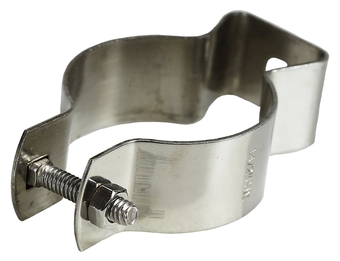 PH350BSS Conduit and Pipe Hanger With 1/4-20 x 2 in Stainless Steel Bolts and Nuts, 3-1/2 in Conduit, 16 ga Stainless Steel