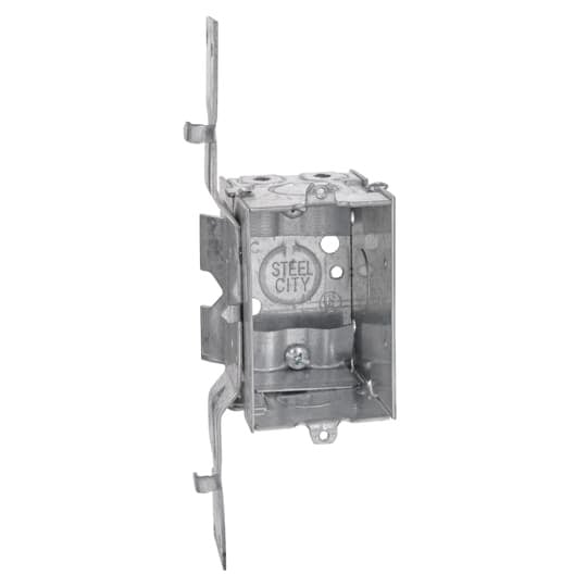 LXWSV Steel City Gangable Switch Box With Knockout, Steel, 12.5 cu-in Capacity, 1 Gangs, 1 Outlets, 5 Knockouts, 2 in W x 2-1/2 in D x 3 in H