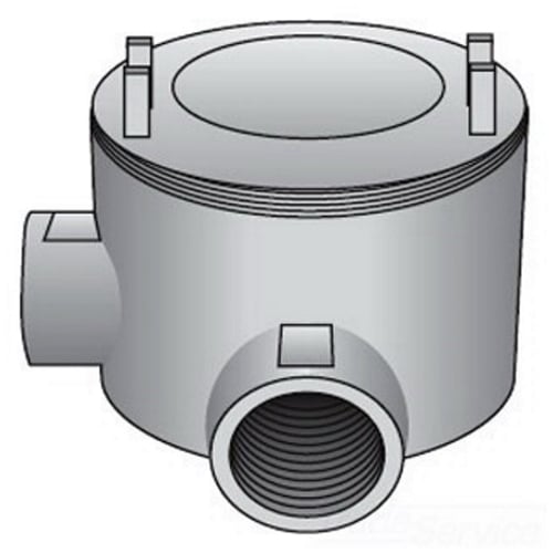 GUAL-75 Dust-Ignitionproof Explosionproof Conduit Outlet Box, 3/4 in, 3 in Cover Opening, 15 cu-in, Aluminum Enamel/Zinc Electroplated