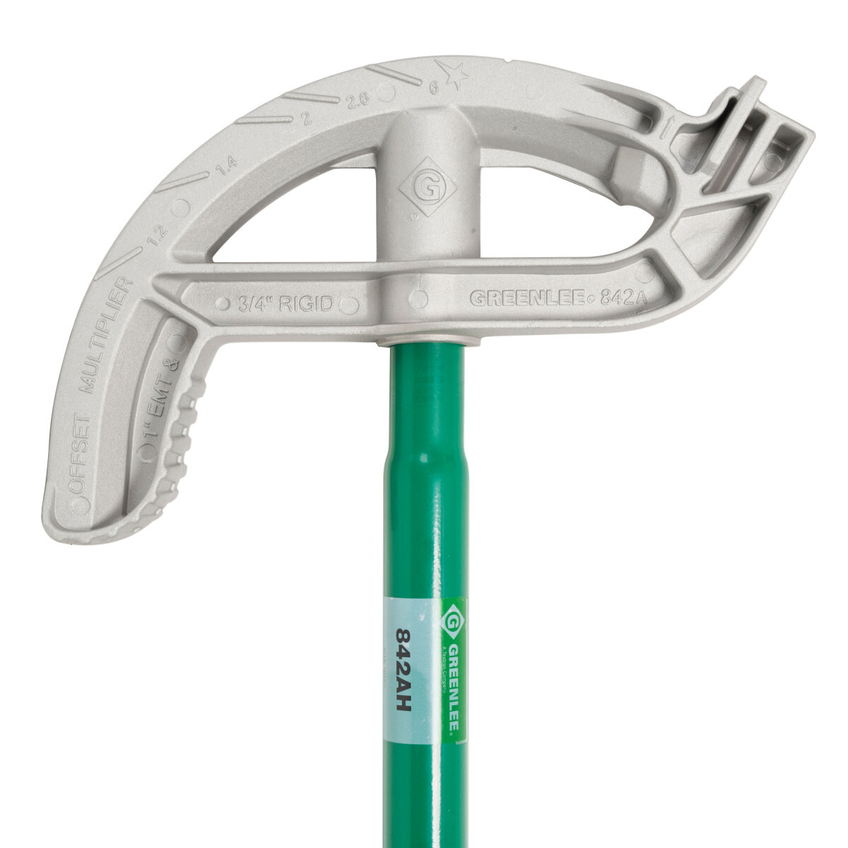 842AH Site-Rite Hand Bender Head With Handle, 10/22.5/30/45/60 deg Bend, 6-1/2 in Bend Radius, For Pipe Dia 1 in EMT, 3/4 in Rigid/IMC